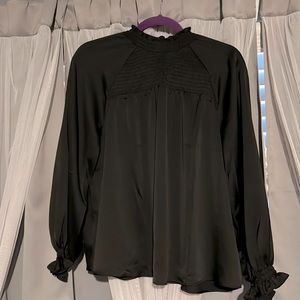 Black silk like blouse